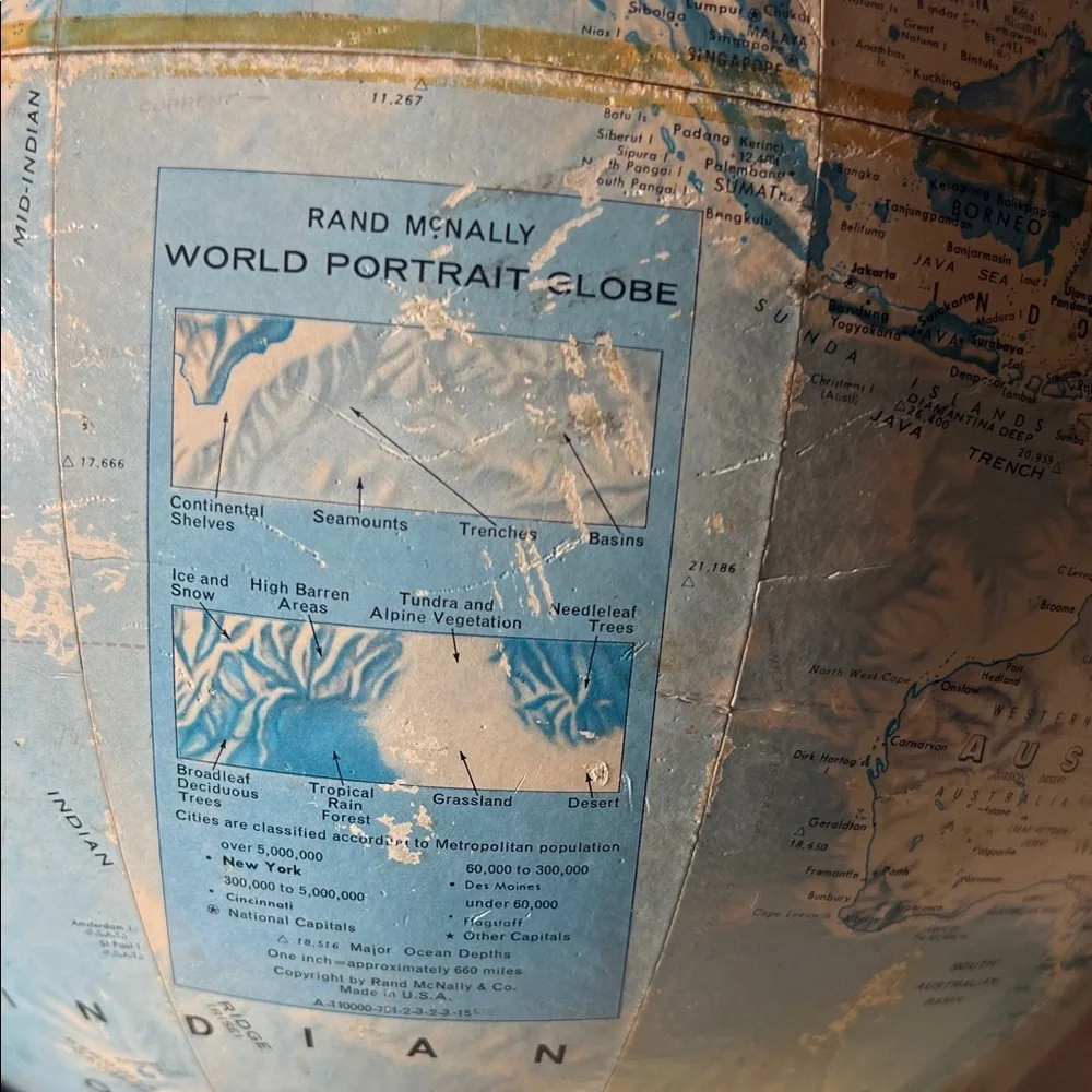 Rand McNally Blue and Cream World Portrait Globe